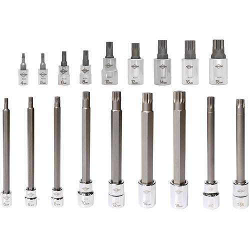 Mayhew Tools 16066F 18 PC. Triple Square Master Socket Bit Set