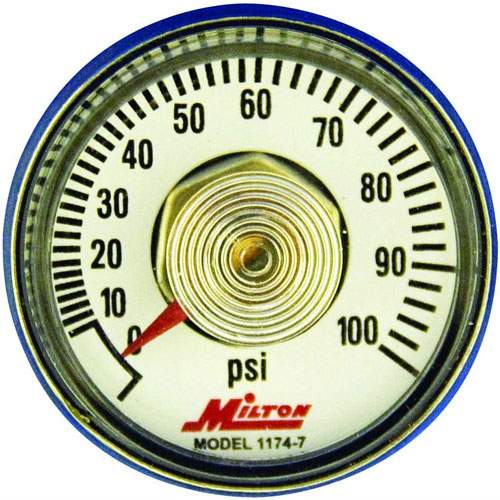 Milton 1174-7 Gage 1/4 Inch NPT, 0-100 PSI