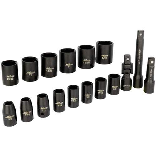 Milton 1300-SS-03 1/2" Drive SAE Shallow Impact Socket Set
