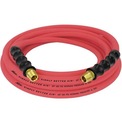 Milton ULR382538 25' Ultra Lightweight Rubber Air Hose, 3/8" NPTM, 3/8" ID