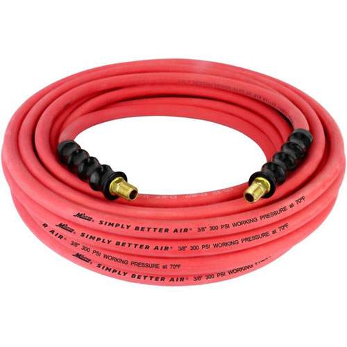 Milton ULR385014 50' Ultra Lightweight Rubber Air Hose, 1/4" NPTM, 3/8" ID