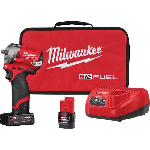 Milwaukee 2554-22 M12 Fuel Stubby Impact Wrench Kit