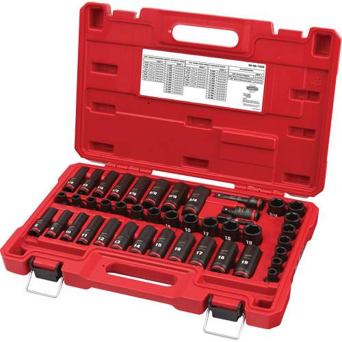 Milwaukee ML49-66-7009 43-Piece Shockwave Impact Duty 3/8" Drive SAE &amp; Metric Deep 6-Point Socket Set