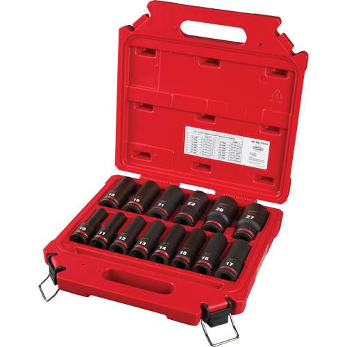 Milwaukee ML49-66-7014 14-Piece Shockwave Impact Duty 1/2" Drive Metric Deep 6 Point Socket Set