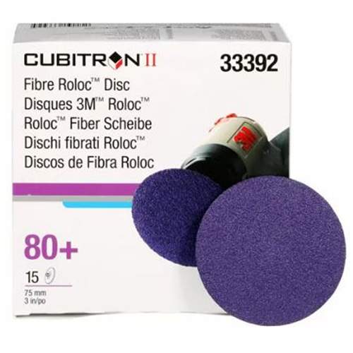 3M 33392 3M Cubitron II Roloc Fibre Disc, 33392, 80+, 3"