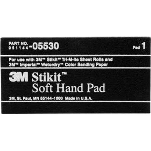 3M 05530 3M Stikit Soft Hand Pad, 05530, 2-3/4" x 5-1/2" x 3/8"