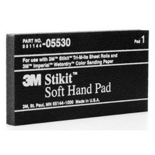 3M 05530 3M Stikit Soft Hand Pad, 05530, 2-3/4" x 5-1/2" x 3/8"