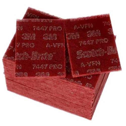 3M 7447 Scotch-Brite 7447 Hand Pads, Aluminum Oxide, 9" x 6", Very Fine Grit