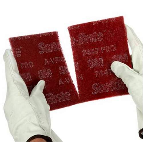 3M 7447 Scotch-Brite 7447 Hand Pads, Aluminum Oxide, 9" x 6", Very Fine Grit