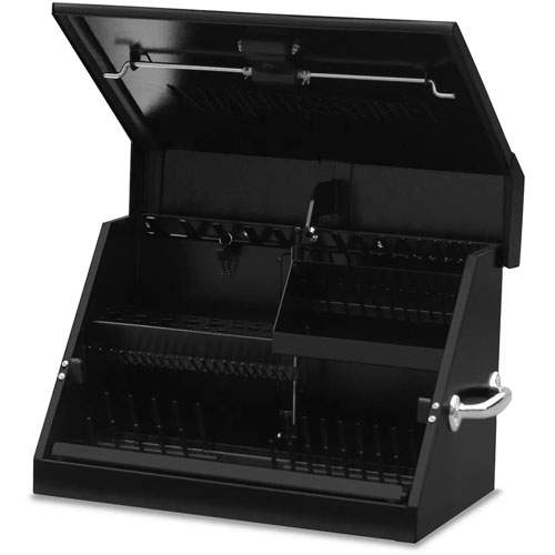 Montezuma SM200B 22-1/2 Inch x 13 Inch Portable Steel Toolbox - Black