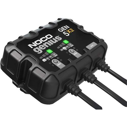 NOCO GEN5X2 2-Bank, 10-Amp On-Board Battery Charger, Battery Maintainer, and Battery Desulfator