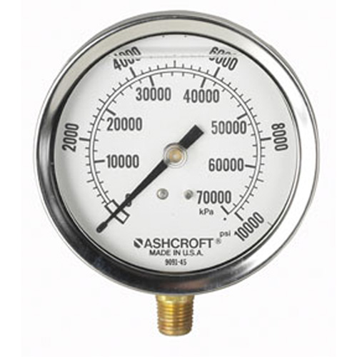 OTC 9659 Pressure Gauge, 0-10000 PSI, 3-1/2 Inch Dia, Liquid Filled