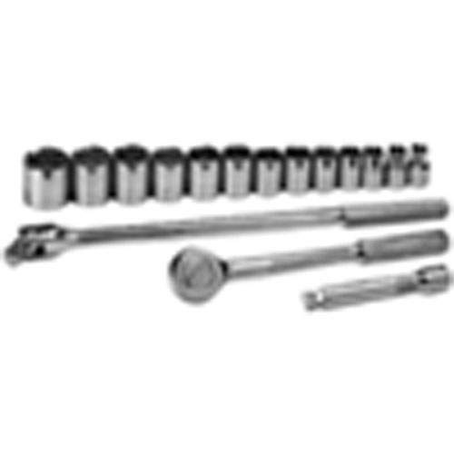 SK Tools 4116 Socket Set, 1/2 Inch, 12 Point, 16 Piece, Fractional