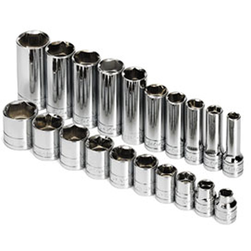 SK Tools 89040 20 Pc 3/8 Dr 6 Pt Standard/Deep/xL Deep Fract Socket Set