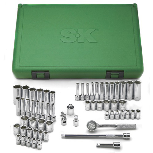 SK Tools 91860 Socket Set, 1/4, 6 Point, 60 Piece, Frac / Metric