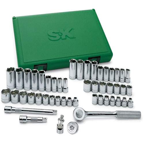 SK Tools 94549 3/8 Inch 48 Pc Socket Set Frac/ Metric Standard/ Deep