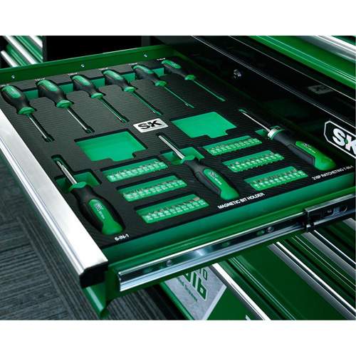 SK Tools SK01461 69 Piece Dual-Material Screwdriver Set with Magnetic Bit Holder