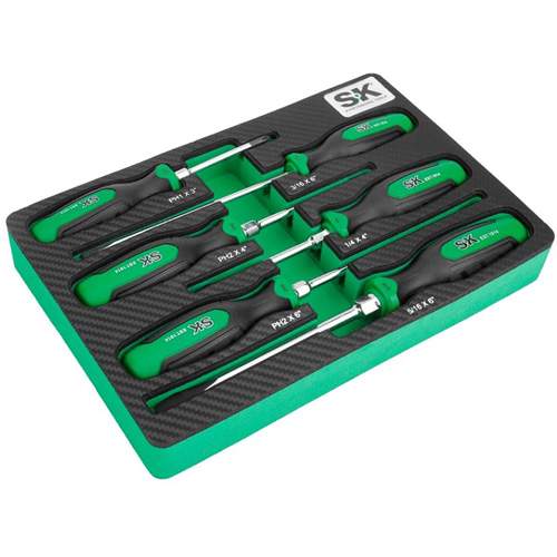 SK Tools SK02046 Dual-Material Magnetic Combination Screwdriver Set