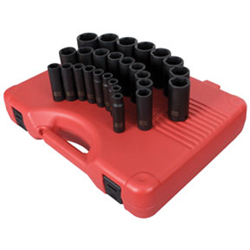 Sunex 2646 1/2 Inch Dr 6 Pt 26 Pc Deep Metric Set