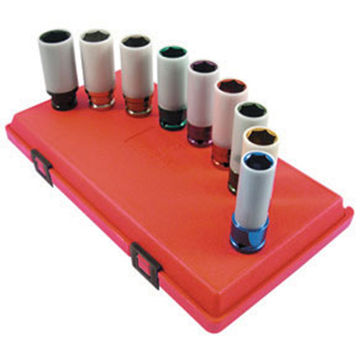 Sunex 2849 1/2 Inch Drive 9 Pc Extra Thin Wall Whl/Nut Protector Set