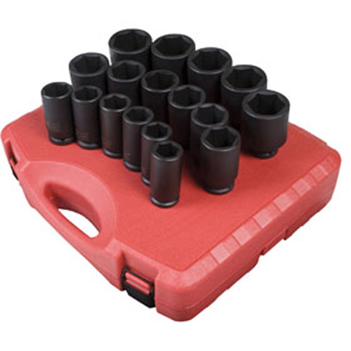 Sunex 4685 3/4 Inch Dr 6 Pt 17 Pc Deep SAE Set