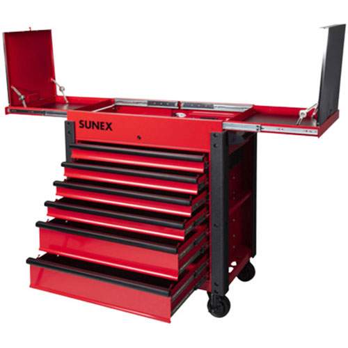 Sunex 8011 Large Locking Screwdriver/Pry Bar Holder for Service Cart-Red