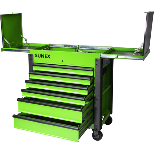 Sunex 8035xtfdlg 6 Drawer Slide Top Service Cart Lime Green