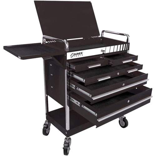 Sunex 8045BK Heavy-Duty 5-Drawer Service Cart