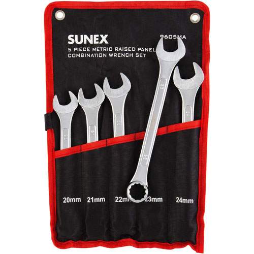 Sunex 9605MA Raised Panel Metric Combination Wrench Set