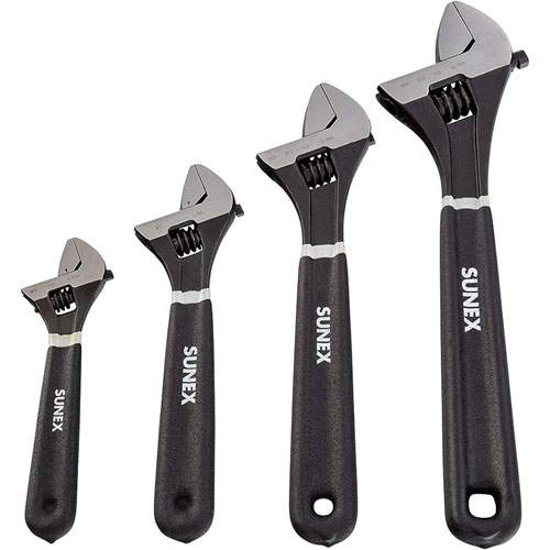 Sunex 9618A 4-Piece Adjustable Wrench Set