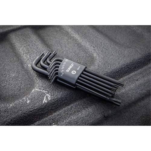 Sunex 9859TP 9-Piece Tamper-proof Torx Long Arm Magnetized Key Set