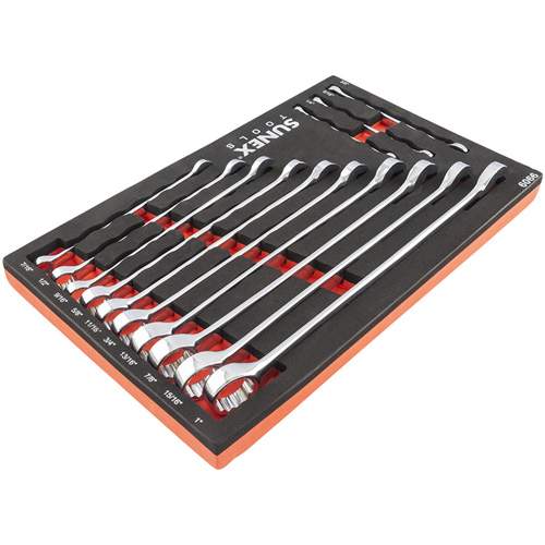 Sunex 9909 13-Piece V-Groove SAE Wrench Set with EVA Foam