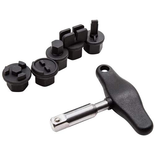 Steelman 42439 6-Piece Oil Drain Plug Wrench Kit for Installing and Removing Plastic Oil Drain Plugs and Bolts