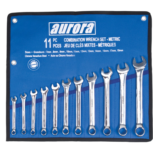 Aurora Tools TLV054 Wrench Set, Combination, 11-piece, Metric