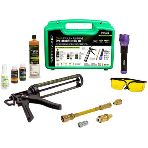 Tracer Products TPOPUV16 Complete A/C &amp; Fluid Dye UV Leak Detection Kit