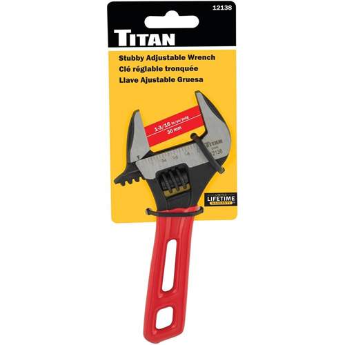 Titan 12138 Stubby Adjustable Wrench