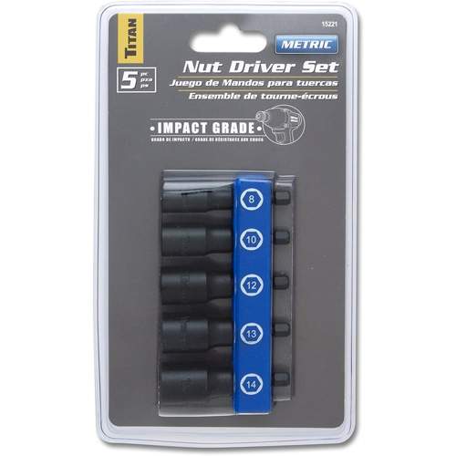 Titan 15221 5-Piece Metric Impact Grade Nut Driver Set