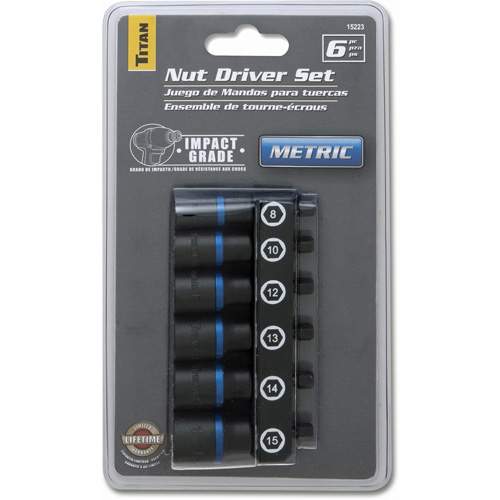 Titan 15223 6-Piece Metric Impact Grade Nut Driver Set