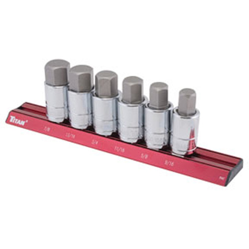 Titan 16130 6 Pc Large SAE Hex Bit Socket Set