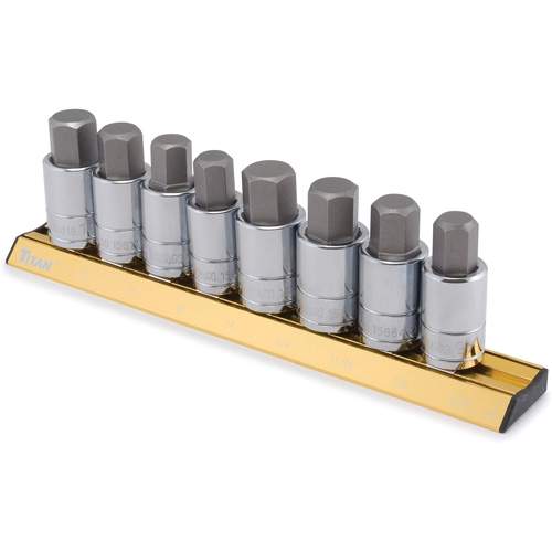 Titan 16132 SAE/Metric Bit Socket Set with Magnetic Anodized Rails