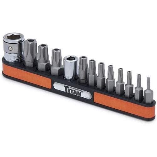 Titan 16137 Titan&reg; 13-Piece Tamper Resistant 5-Lobe Star Bit Socket Set