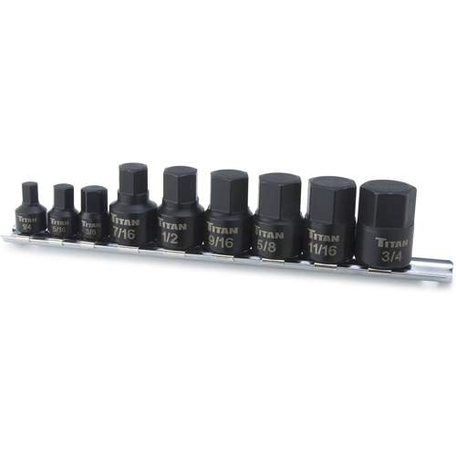Titan 16140 SAE Stubby Impact Bit Socket Set