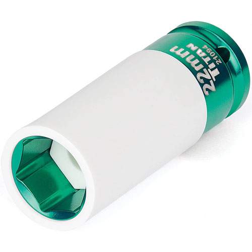 Titan 21094 1/2 Drive 6 Pt Non-Marring Lug Nut Socket, 22mm