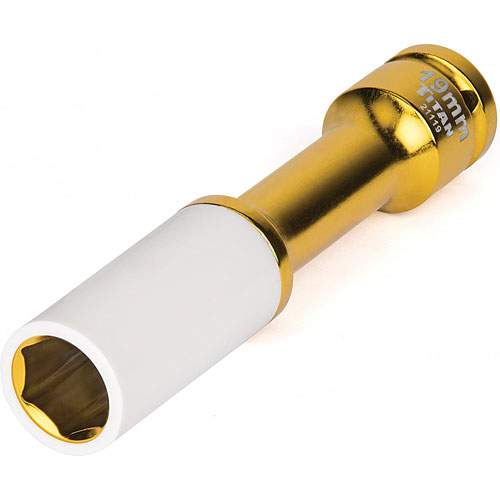 Titan 21119 1/2 Drive 6 Pt XL Non-Marring Lug Nut Socket, 19mm