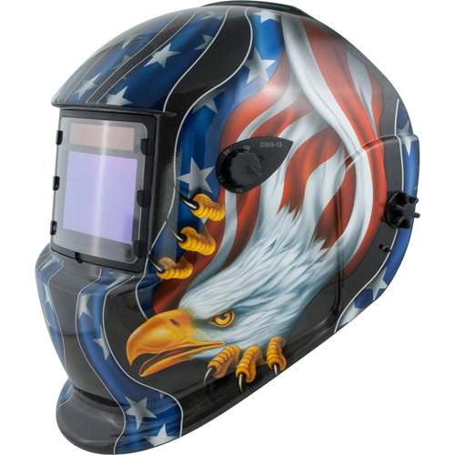 Titan 41265 Solar Powered Auto Darkening Welding Helmet With Eagle Graph