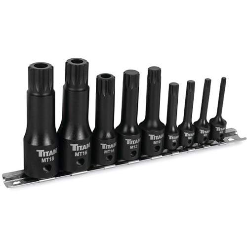 Titan 49009 9 pc. XZN Triple Square Impact Bit Socket Set
