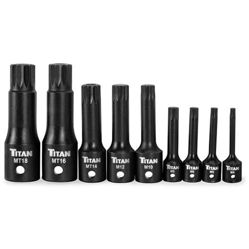 Titan 49009 9 pc. XZN Triple Square Impact Bit Socket Set
