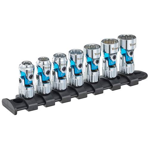 Titan 66840 7 pc. 1/4 in. Drive MM Auto-Flex Universal Socket Set