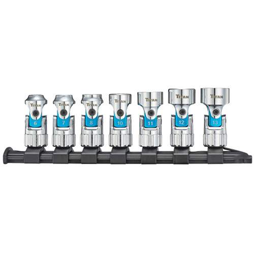 Titan 66840 7 pc. 1/4 in. Drive MM Auto-Flex Universal Socket Set