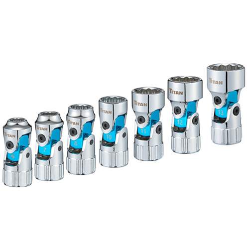 Titan 66840 7 pc. 1/4 in. Drive MM Auto-Flex Universal Socket Set